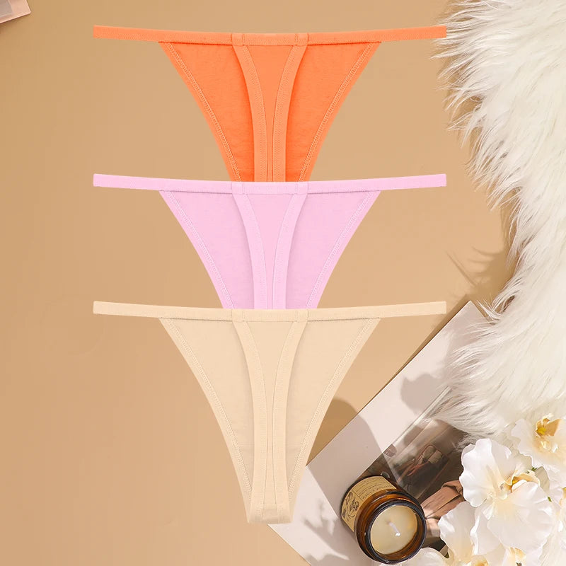 Lot 3 G-Strings Coton Taille Basse FINETOO - S à XL - Nos Petits KIFF