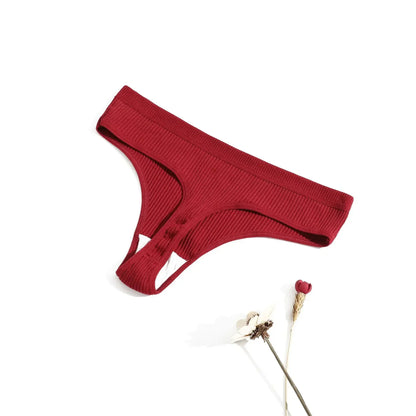 Tanga G-string femme coton — Taille basse respirant couleur unie