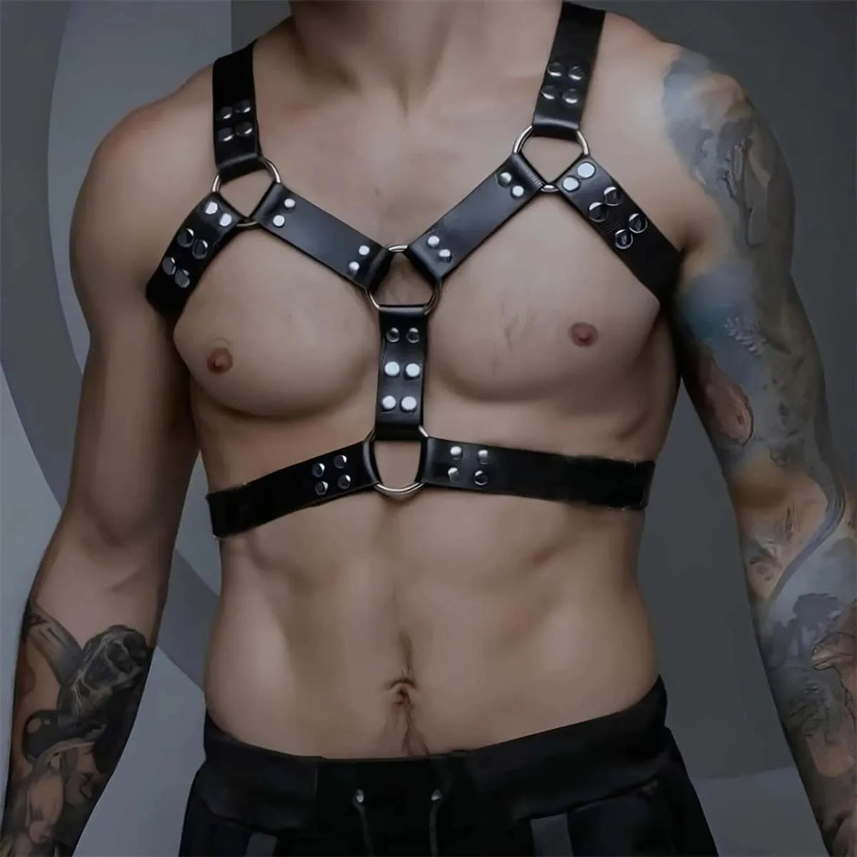 Harnais Cuir Homme - Bondage & Style Goth - Nos Petits KIFF