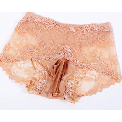 Slip lingerie sissy femme poche haute elasticite ultra-fin M-XL