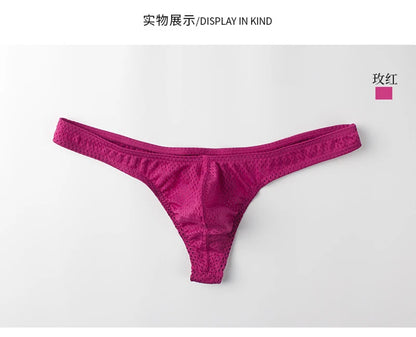 String homme G-string taille basse — Poche U respirant couleur unie sexy