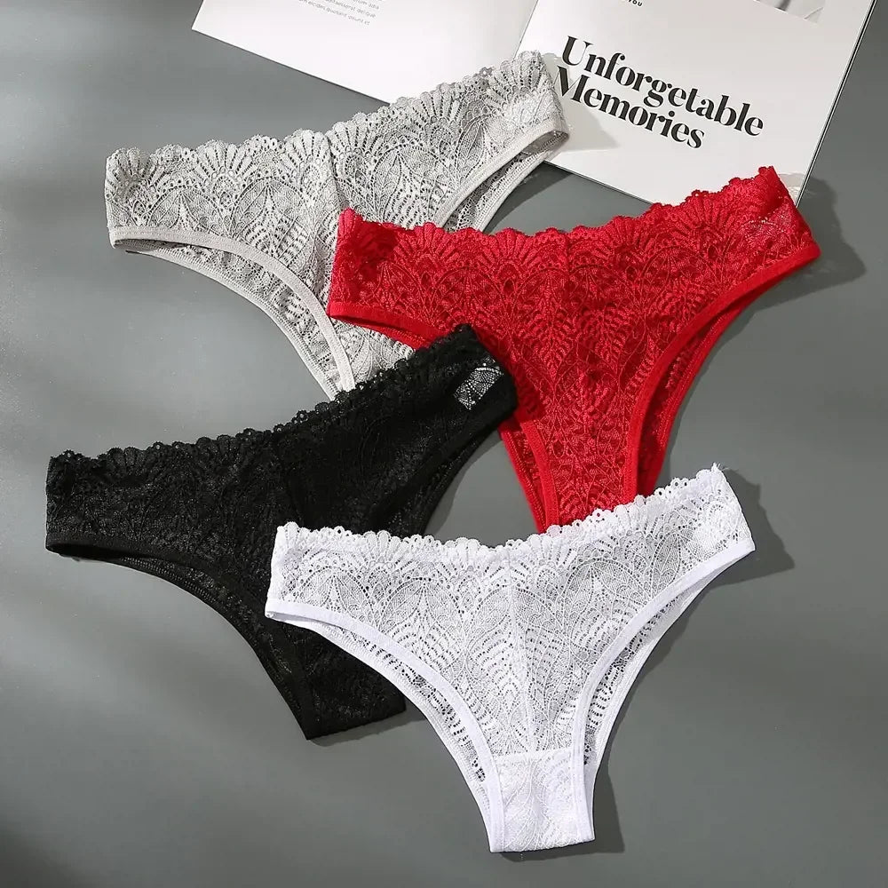 Culotte femme dentelle brodée — Taille basse ajourée