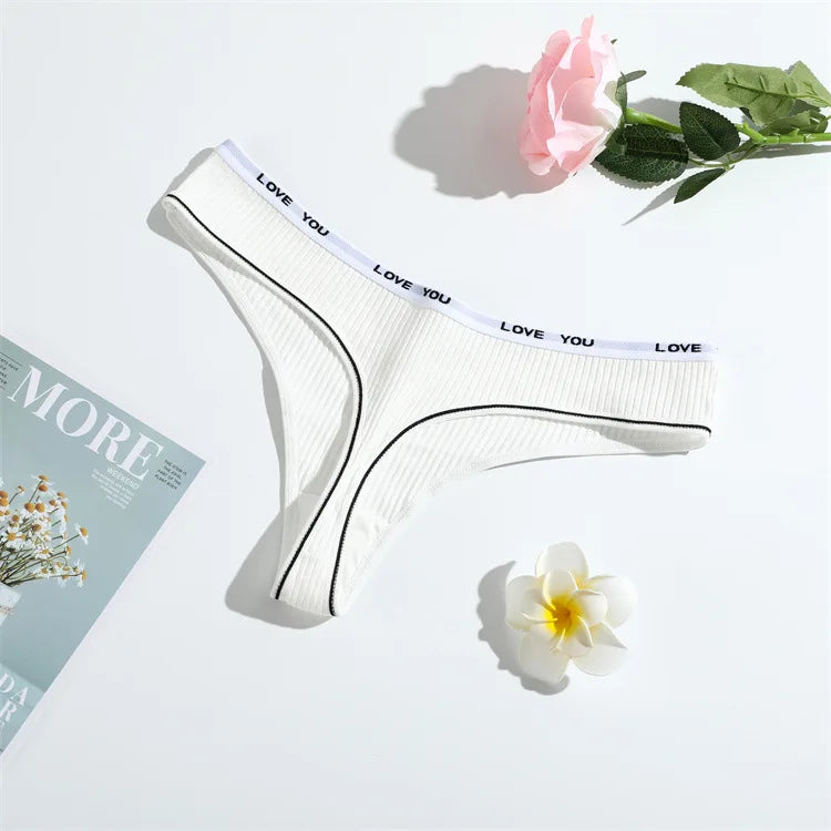 Thong coton T-back effet gainant taille basse — S-XL