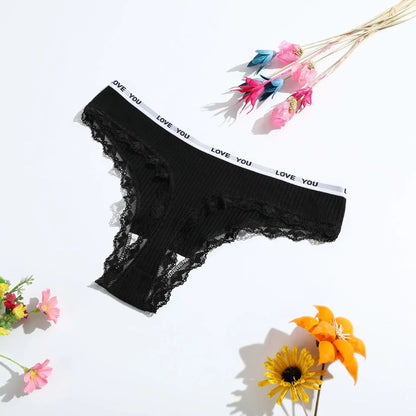 Thong coton taille basse couleur unie — S-XL