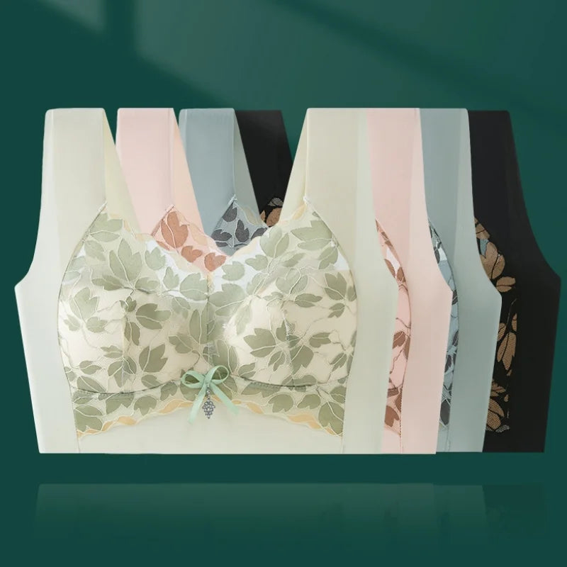 Brassière femme sans armatures dentelle — Push-up grande taille respirante