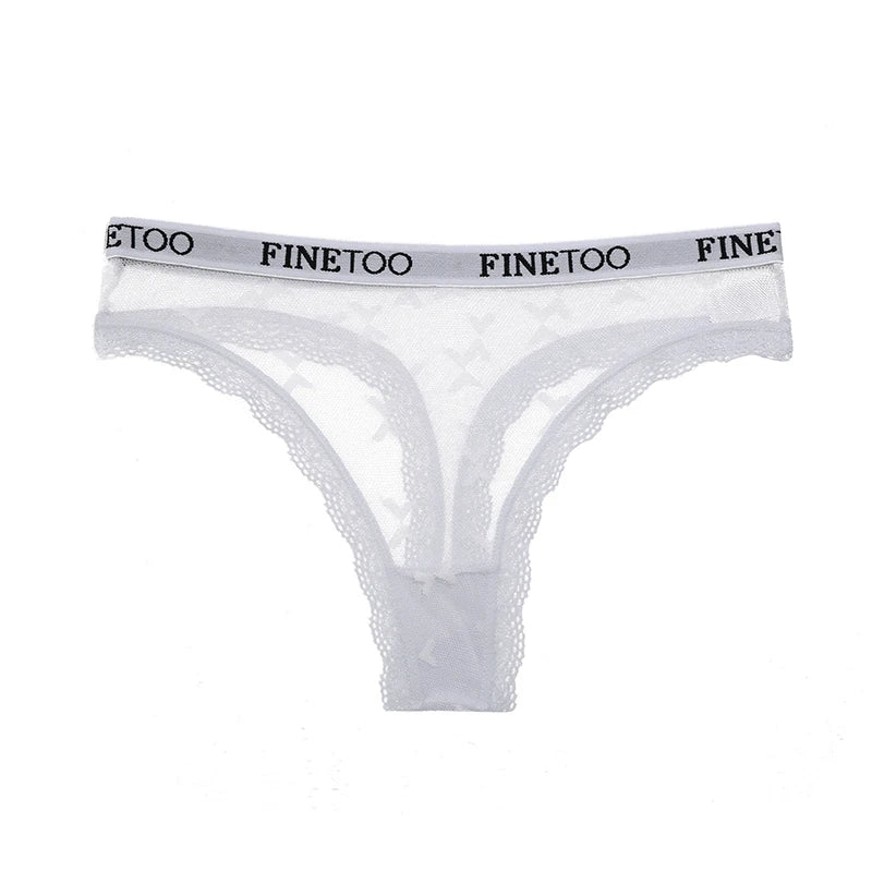 Thong femme dentelle sexy — Taille basse respirant couleur unie