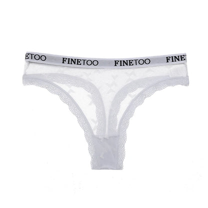 Thong femme dentelle sexy — Taille basse respirant couleur unie