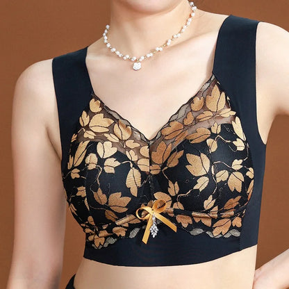 Brassière femme sans armatures dentelle — Push-up grande taille respirante