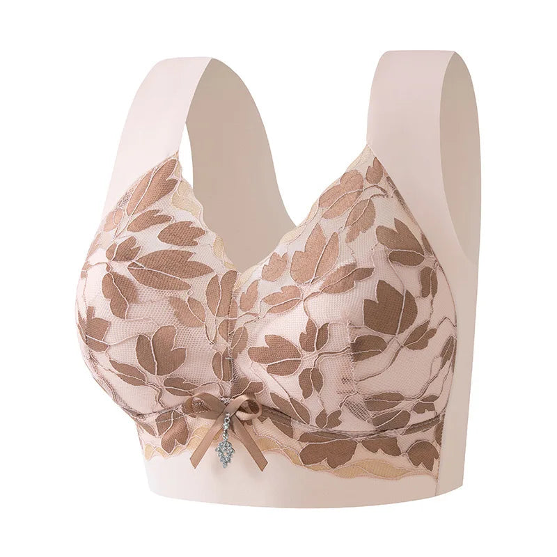 Brassière femme sans armatures dentelle — Push-up grande taille respirante