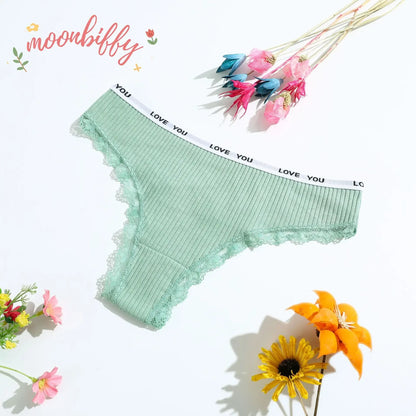 Thong coton taille basse couleur unie — S-XL