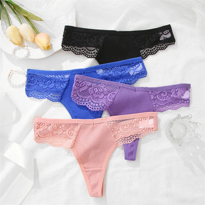 Culotte G-String Coton Dentelle - Taille Basse S-XL - Nos Petits KIFF