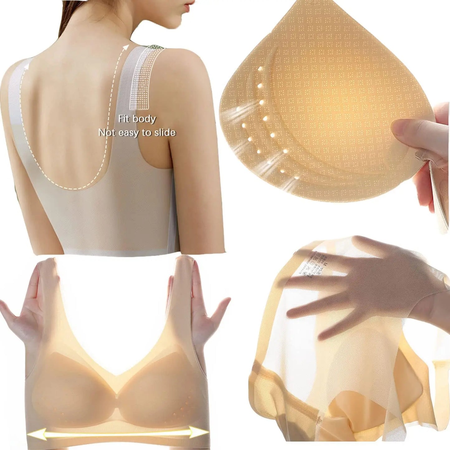 Brassiere sport ice silk seamless sans armatures M-4XL