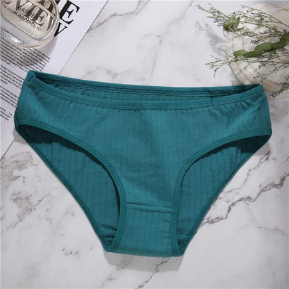 Culotte femme coton sans coutures — Taille basse respirante douce couleur unie