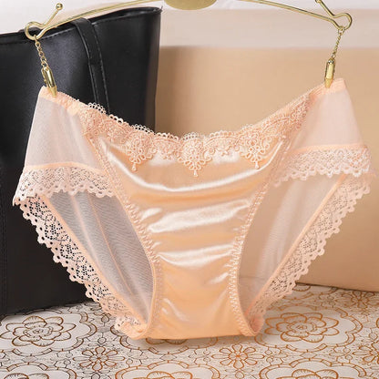 Culotte femme dentelle ultra-fine ajourée — Nylon entrejambe coton mi-taille sexy