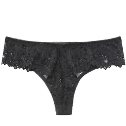 Thong femme dentelle ajourée — Taille basse sans coutures respirant