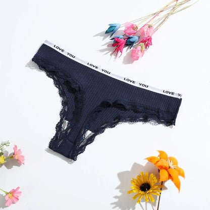 Thong coton taille basse couleur unie — S-XL