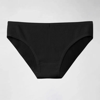 Culotte femme 100% coton — Mi-taille rayée respirante douce confortable
