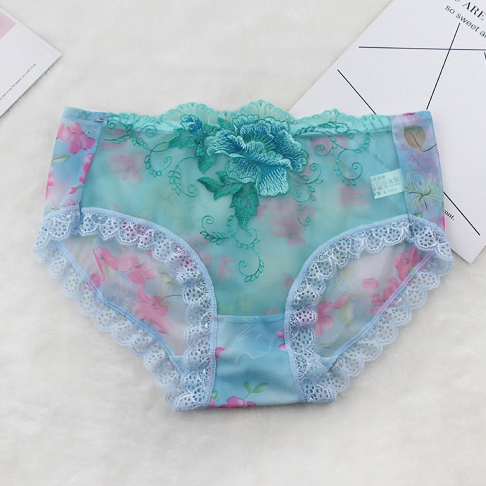 Culotte Dentelle Florale Brodée — Taille Mi-Haute M-XL
