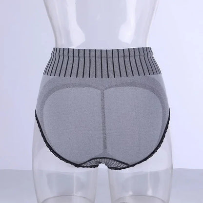 Culotte gainante femme nylon — Taille haute brodée push-up fessier