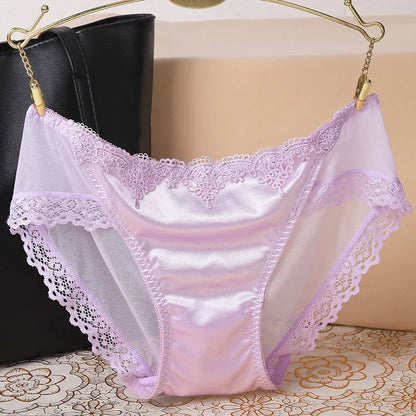 Culotte femme dentelle ultra-fine ajourée — Nylon entrejambe coton mi-taille sexy