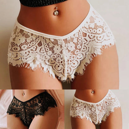 Culotte brésilienne dentelle transparente — Taille haute