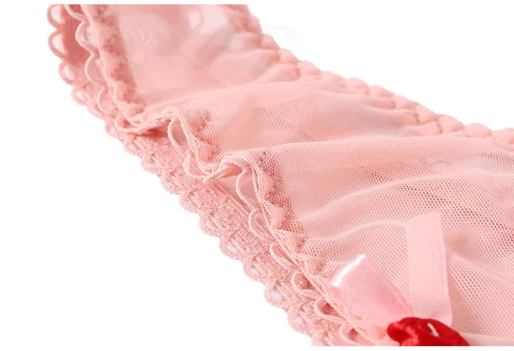 String femme broderie cœur — Transparent sans couture taille basse sexy lingerie