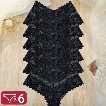 Lot 6 Culottes Dentelle Taille Haute FINETOO - Brésiliennes S-XL - Nos Petits KIFF