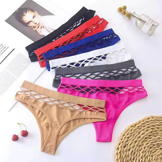 Women's Lingerie Sexy G-string Thongs Cotton Women's Panties Hollow Out Briefs Plus Size S-XXL Underwear Thongs