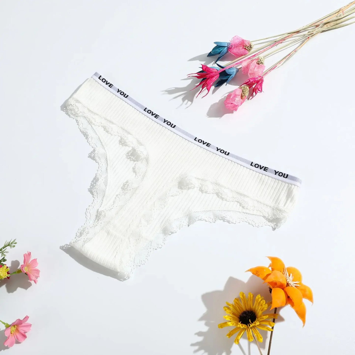 Thong coton taille basse couleur unie — S-XL