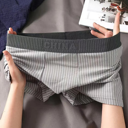 1Pc Boxer Shorts Men's Underwear Sexy Panties Cotton Striped Men's Underpants Male Boxers Homme U Convex Lingerie Free Shipping