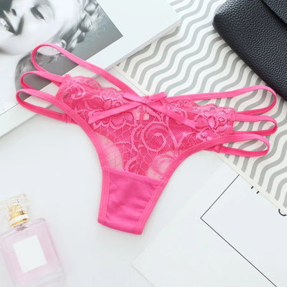 Thong femme coton T-back — G-string sexy confortable couleur unie