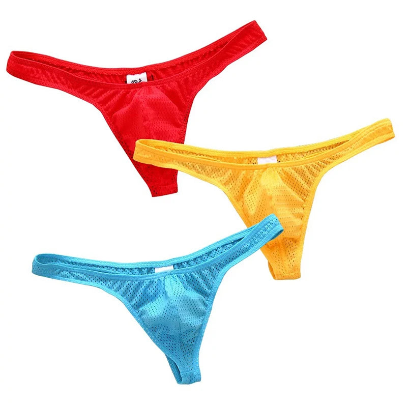 String homme G-string taille basse — Poche U respirant couleur unie sexy