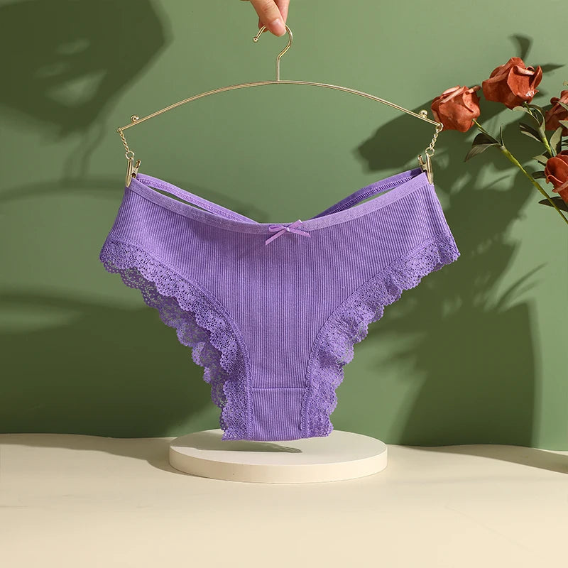 Culotte Femme FINETOO Coton Dentelle - Taille Basse Sexy - Nos Petits KIFF