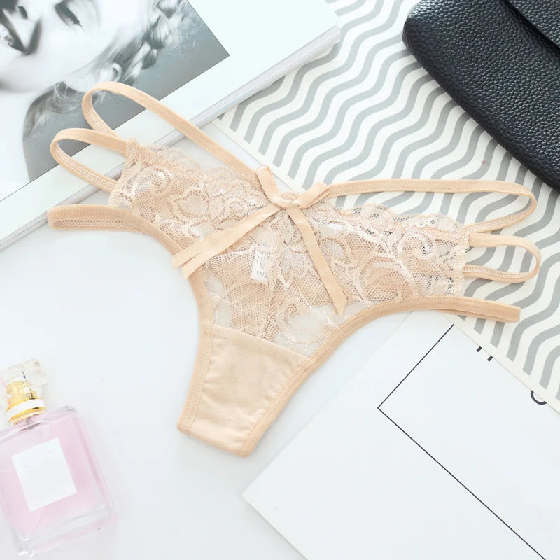Thong femme coton T-back — G-string sexy confortable couleur unie