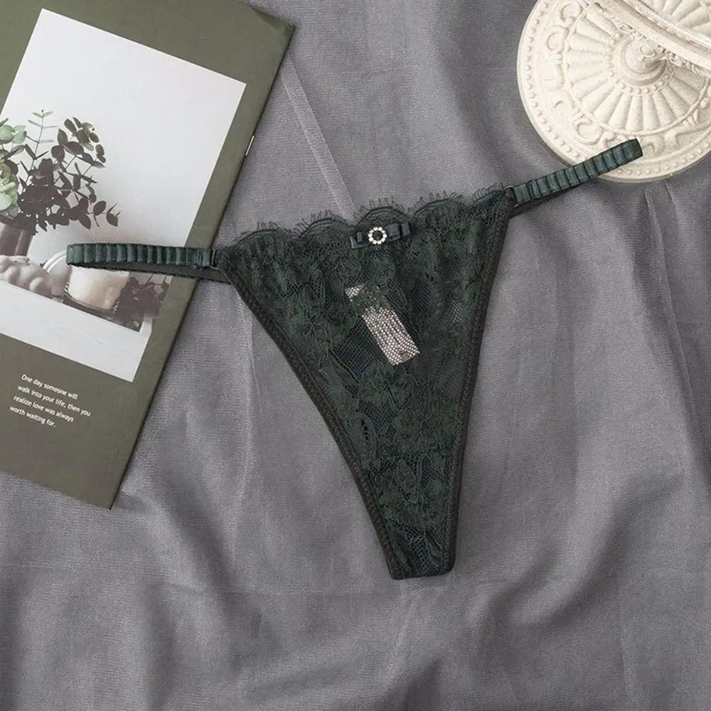 G-String Femme Dentelle Transparente Sexy - Entrejambe Coton - Nos Petits KIFF