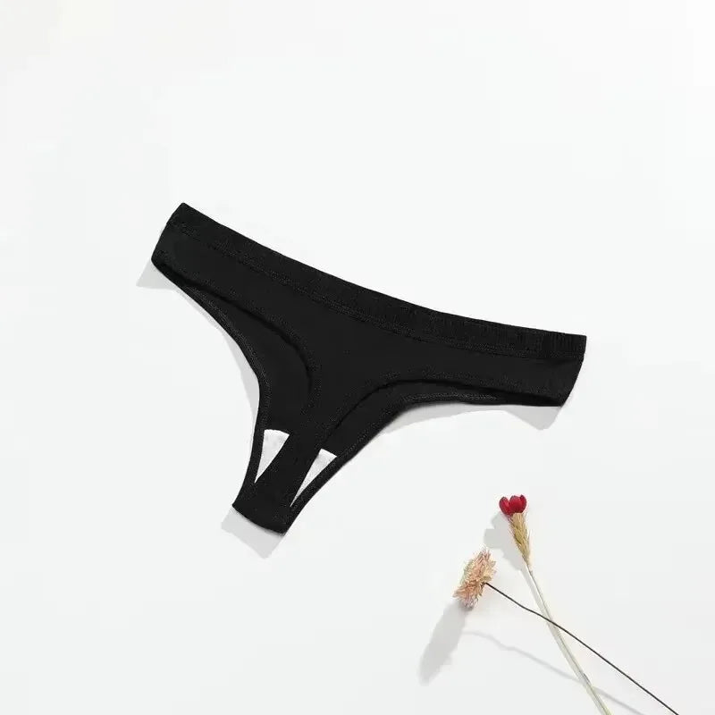 Tanga G-string femme coton — Taille basse respirant couleur unie