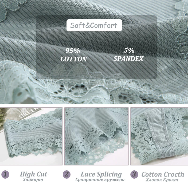 Culotte brésilienne dentelle coton taille basse — S-XL