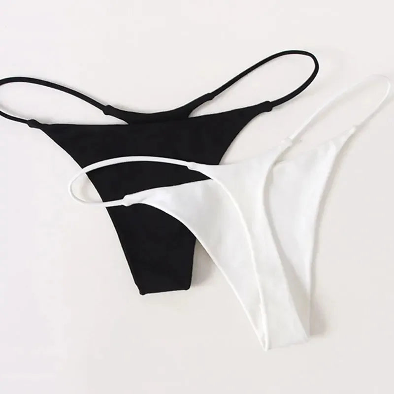 G-string femme taille basse sans coutures — Dentelle fine respirant couleur unie