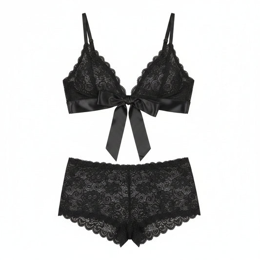Ensemble Lingerie Push-Up Dentelle avec Jarretières - S à 3XL - Nos Petits KIFF