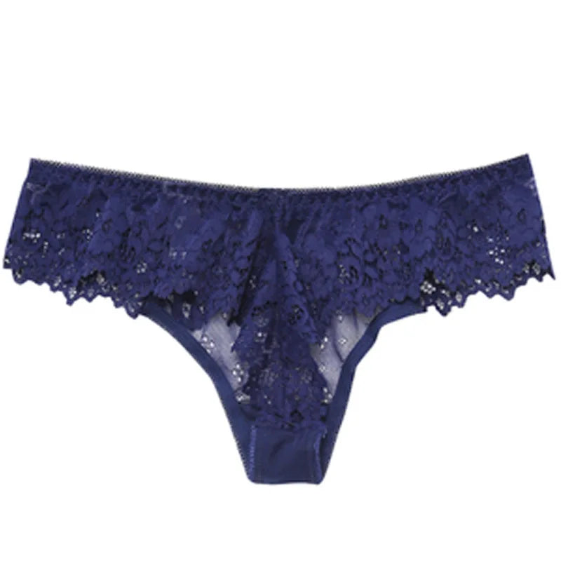Thong femme dentelle ajourée — Taille basse sans coutures respirant