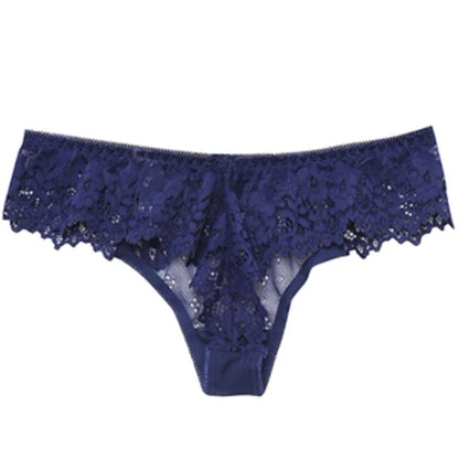 Thong femme dentelle ajourée — Taille basse sans coutures respirant