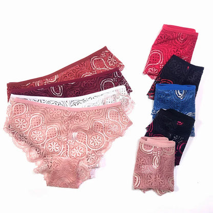 Culotte femme dentelle florale — Imprimé sexy taille mi-haute