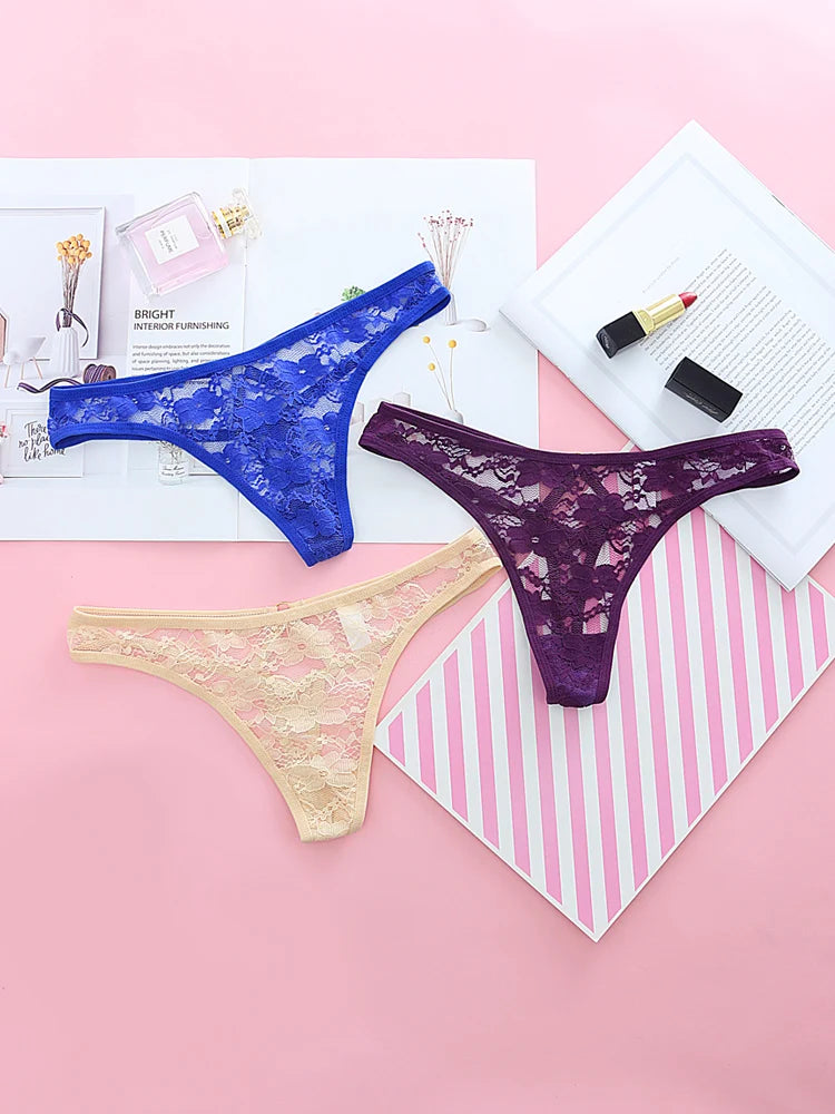 Tanga femme dentelle G-string — Taille basse sexy sans coutures