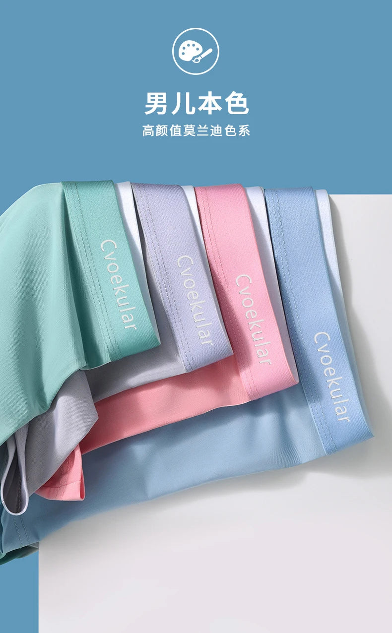 Cvoekular 4/8pcs Men's Boxer Underwear Ice Silk Underwear Homme Lingerie Underpants Bokserki Meskie Calzoncillos Shorts Panties