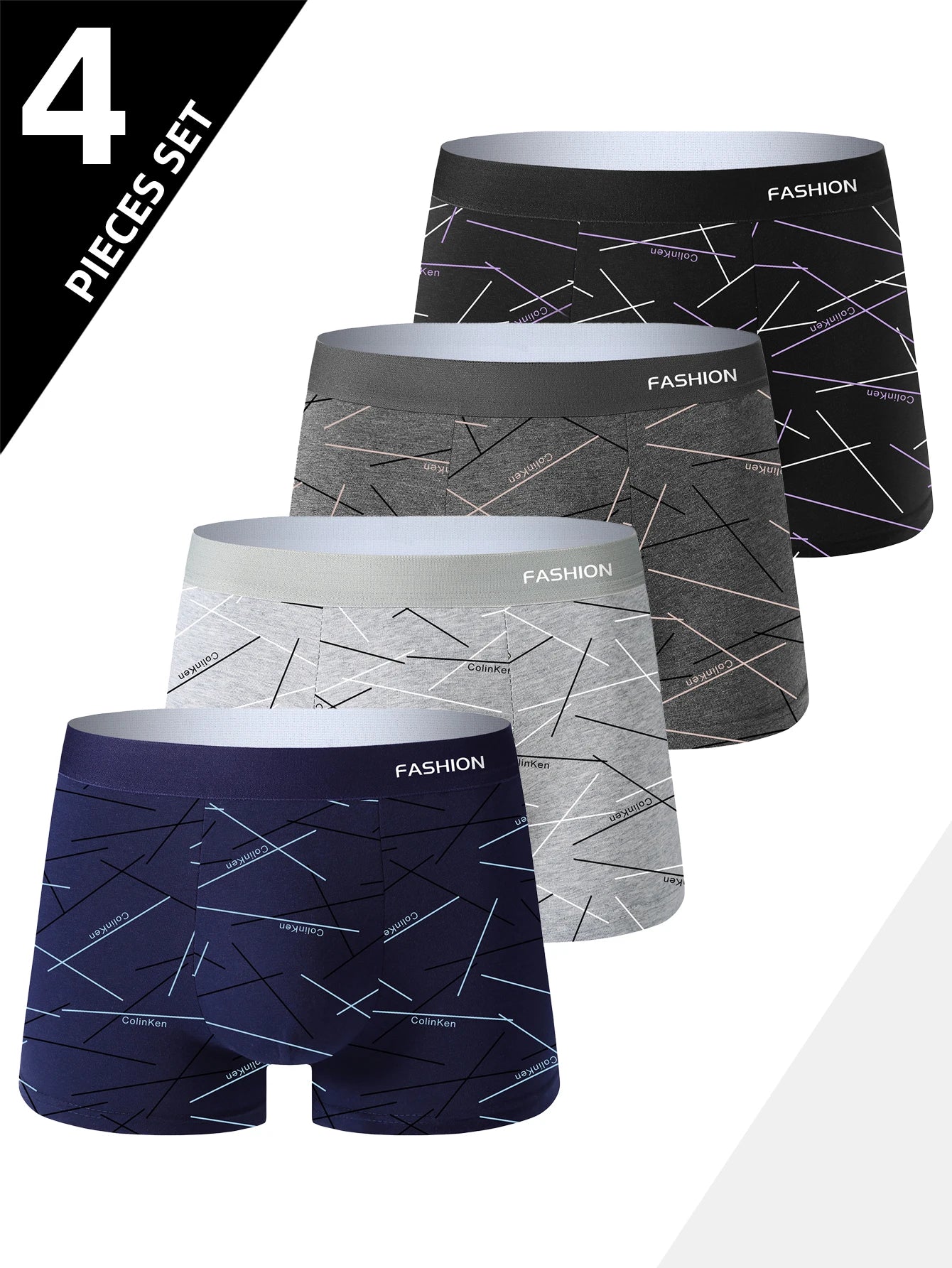 Lot 4 Boxers Rayés Sport - Respirants & Confortables S-XXL - Nos Petits KIFF