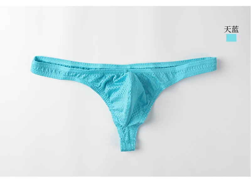 String homme G-string taille basse — Poche U respirant couleur unie sexy