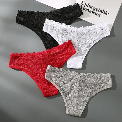 Culotte femme dentelle brodée — Taille basse ajourée