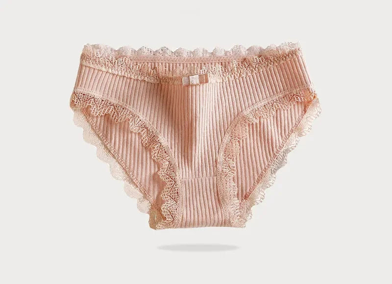 Culotte seamless coton dentelle volantée taille basse — S-XL