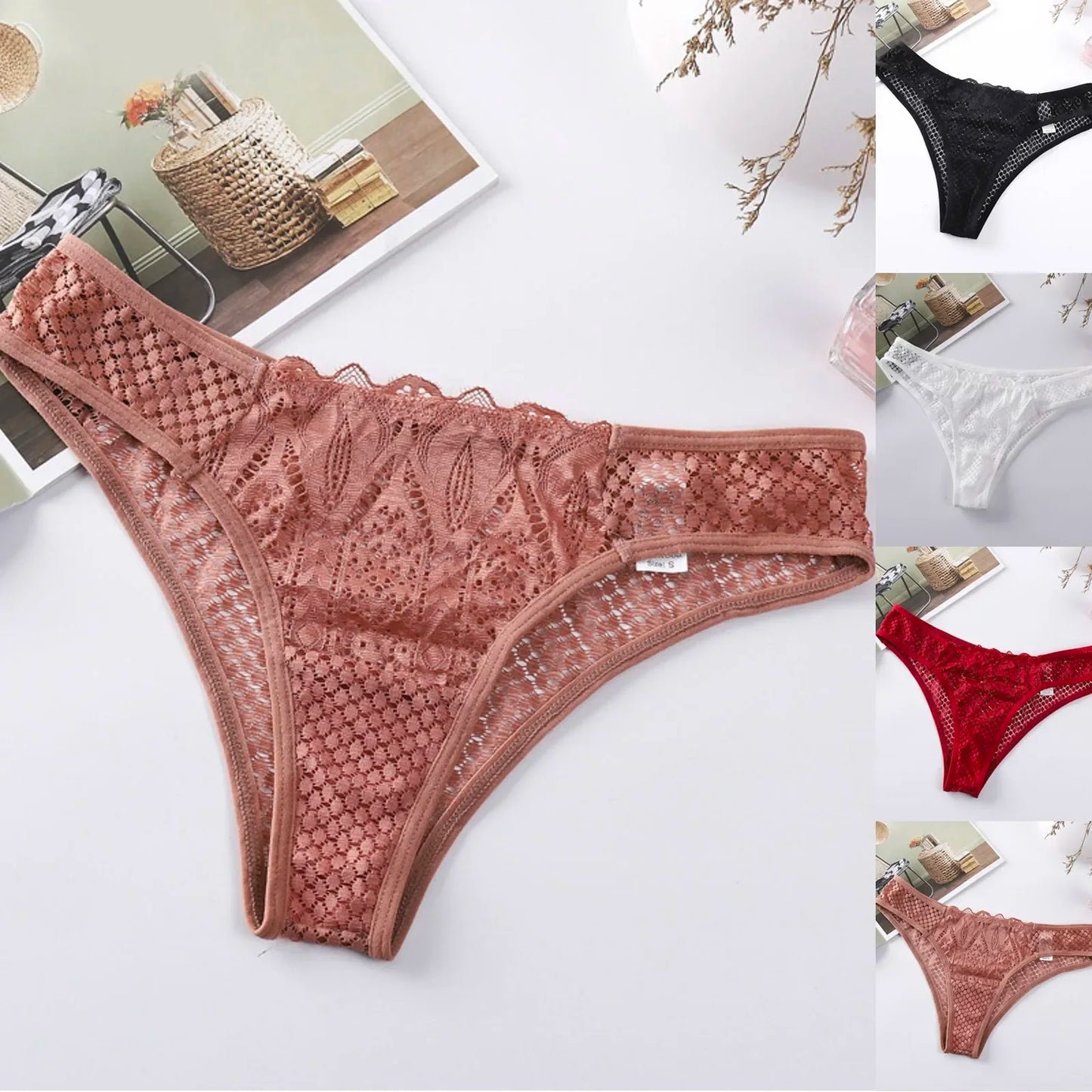Culotte femme mesh transparente — Taille basse sans coutures sexy
