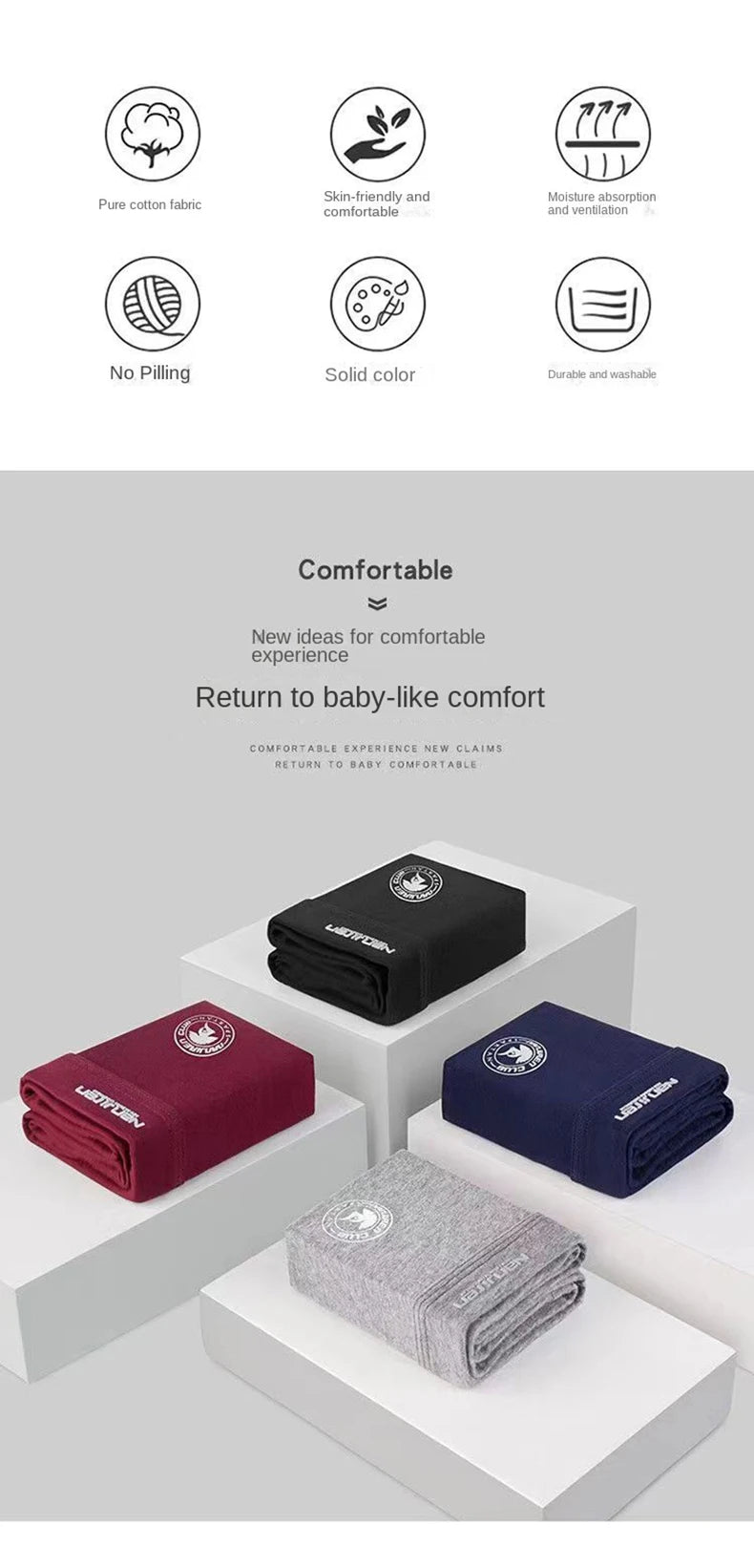 Lot 4 Boxers Coton Imprimés U-Convex - Grande Taille L-6XL - Nos Petits KIFF